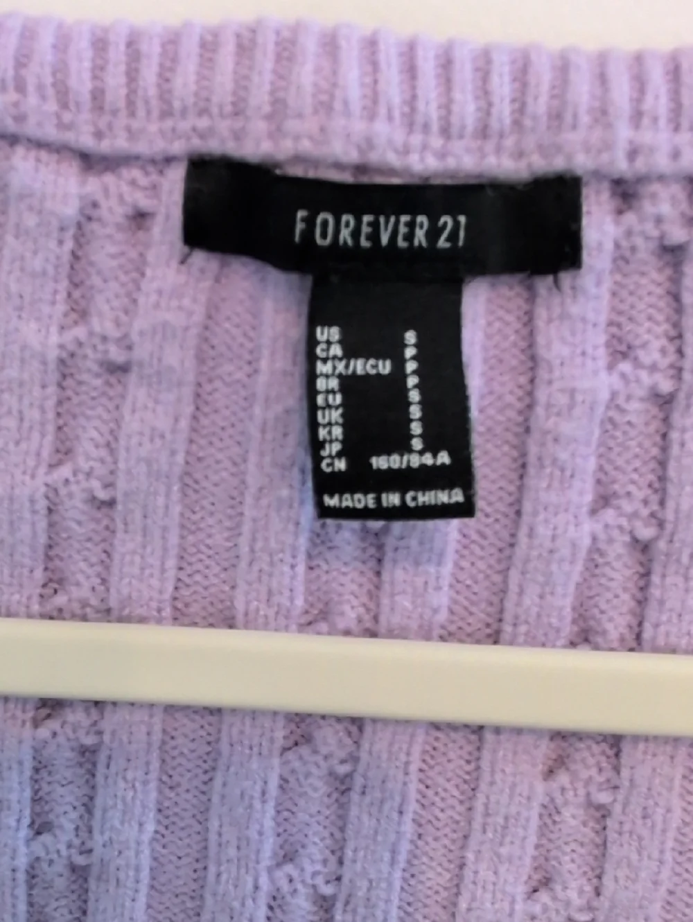 Forever 21 Lavender Cable-Knit Scoop Crop Top - Picture 3 of 5
